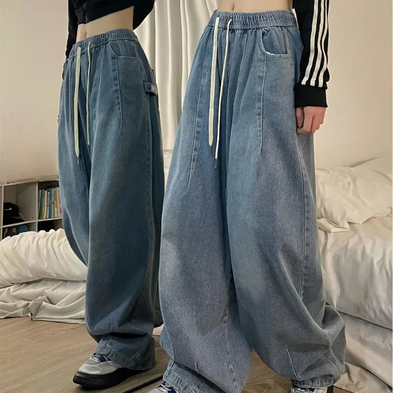 Baggy Elastic-waist Women's Jeans