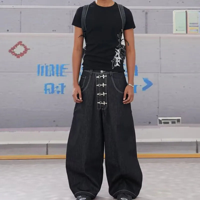 Jean en denim léger taille haute à jambes larges