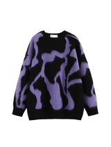 Y2K Purple Oversized Knit Sweater