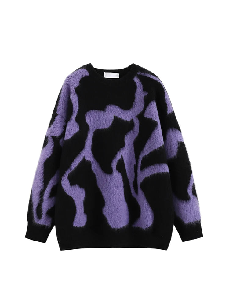 Y2K Lila Oversize-Strickpullover