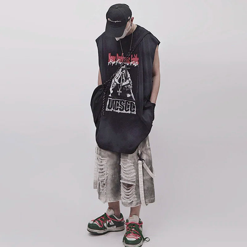 Trendy Vintage Sleeve Less Tank T-Shirt