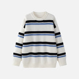 Streetwear Striped Knit Casual Sweater