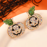 Funny Diamond Studded Halloween Pumpkin Earrings