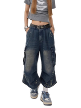 Retro Multi-Pocket Denim Shorts