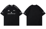 Cozy Oversized Racing Style Graphic Cotton T-Shirt