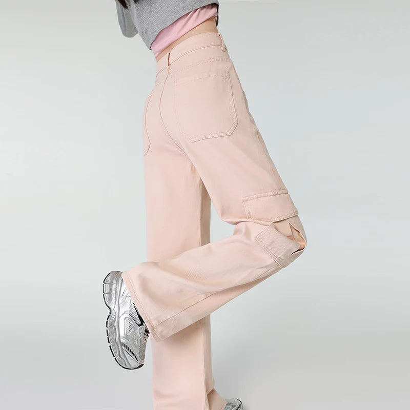 Pinke Safari-Hose mit hohem Bund