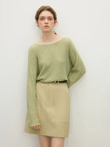 Women Hip Hop Casual Natural Linen Knitted Sweater