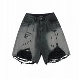 Featherlight Ripped Washed Retro Denim Jorts