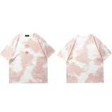 T-shirt à lettres puzzle tie-dye vibrant et haut de gamme