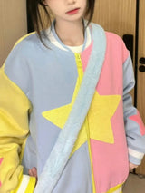 Rainbow Clean Aesthetic Sporty Baseball Sweatshirt