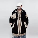 Oversized Patchwork-Jacke im Used-Look