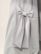 Women Vintage Casual Gray Bow Cargo Pants