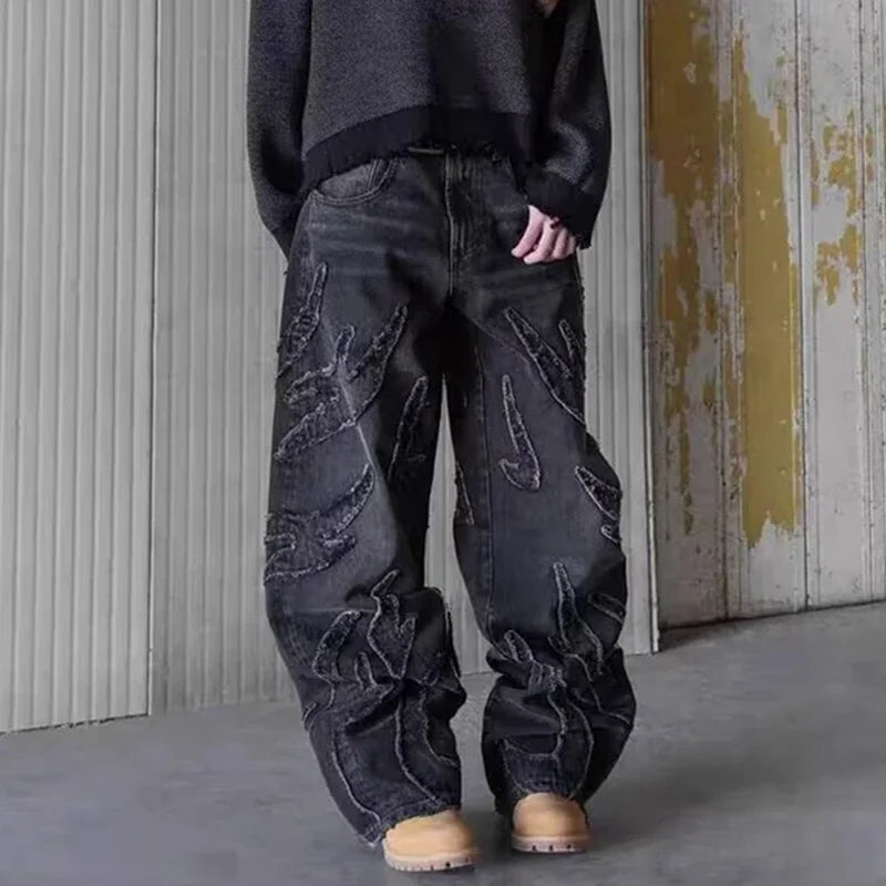 Retro Wide Leg Denim Jeans