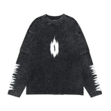 Y2K Vintage American Style Distressed Printed Sweatshirt
