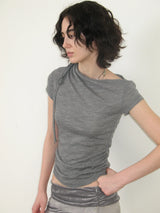 Grey Solid Women’s Crop Top