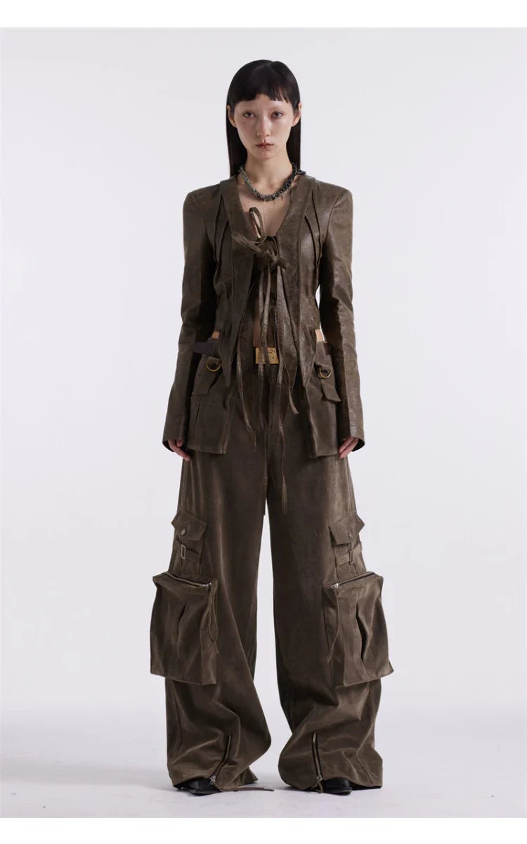 Lautaro Faux Leather Cargo Pants