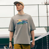 T-shirt graphique Coucher de soleil paresseux