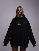 Cozy Oversized Retro Print Fleece Hoodie