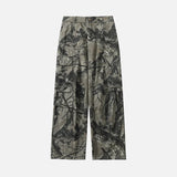 Y2K Leaf Pattern Camouflage Cargo Pants