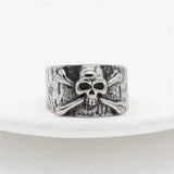Punk Gothic Silver Retro Skull Wide Ring