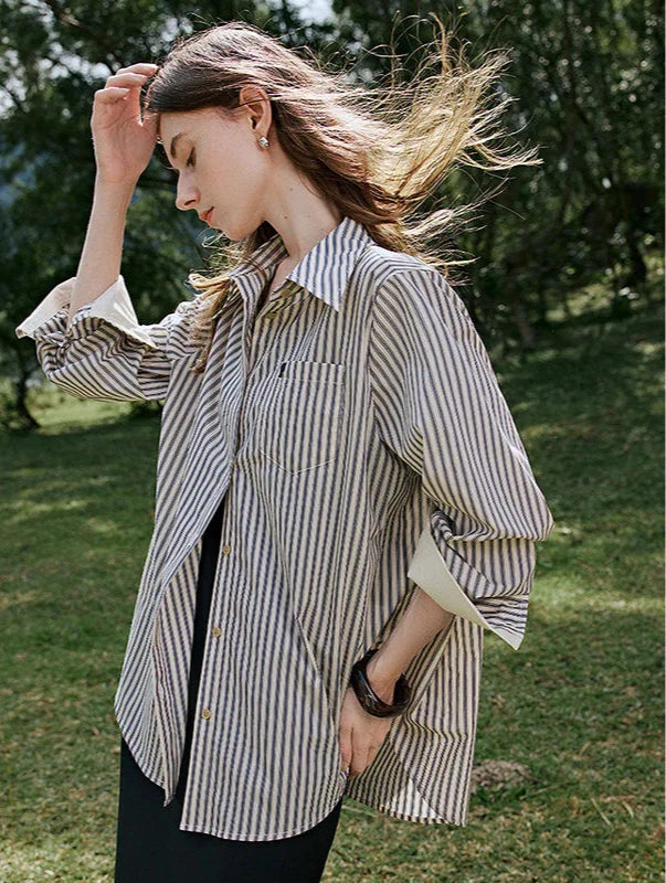 Chemisier/chemise de printemps classique rétro et élégant pour femme