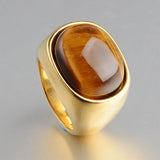 Handmade Retro Gold Tiger Eye Ring