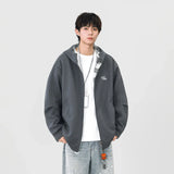 Y2K Warm Plaid Lined Zip-Up Hooded Sweatshirt