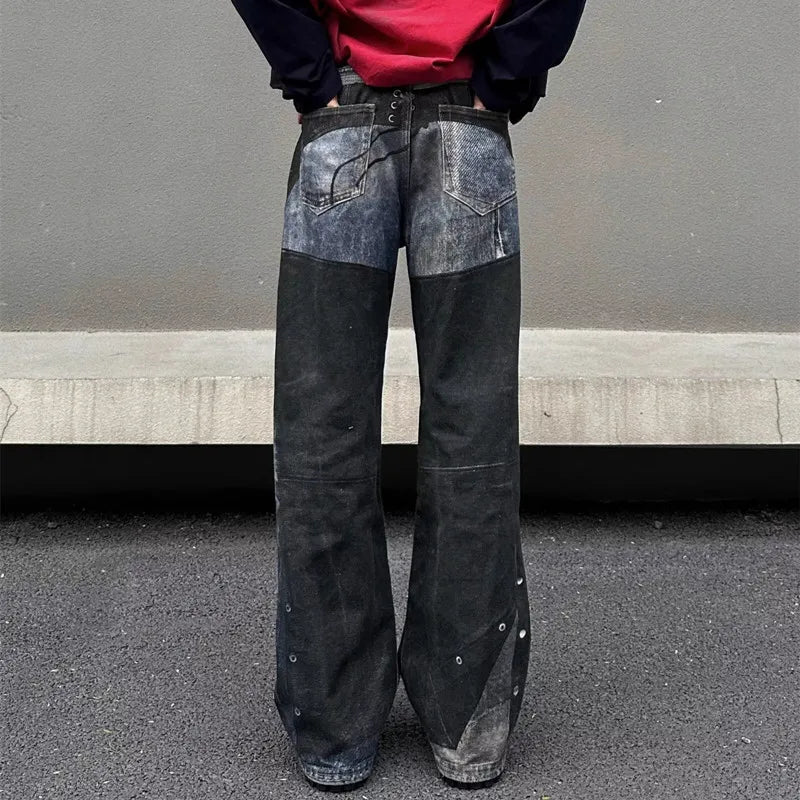 Luxury Cyber Graffiti Baggy Jeans