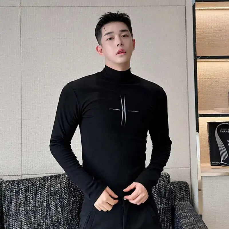 패턴 프린팅 긴팔 티셔츠