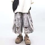 Stylish Distressed Chill Fit Cropped Denim Jorts