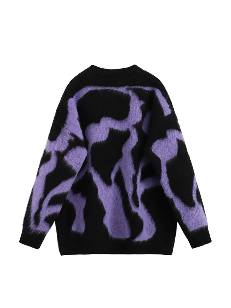 Y2K Lila Oversize-Strickpullover