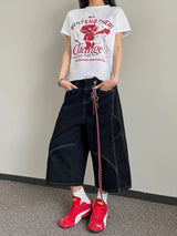 Retro Hip Hop High Waist Patchwork Cargo Jorts