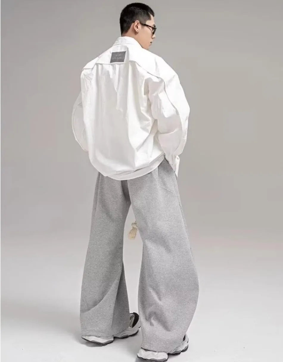 厚手 ドローストリング ゆったりフィット スポーツスウェットパンツ