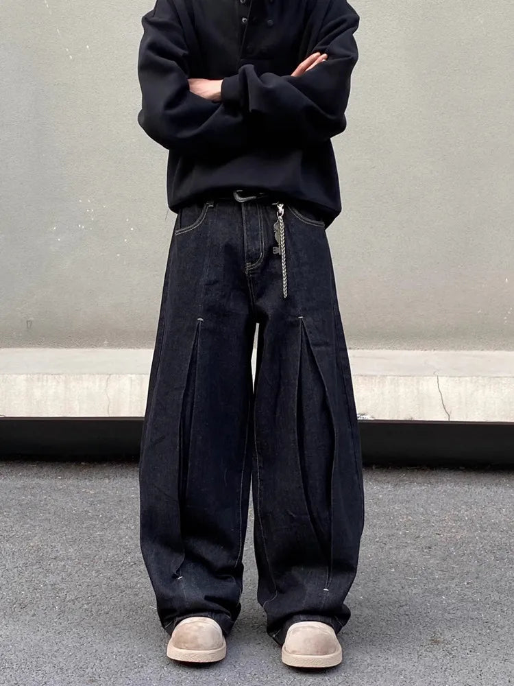 Wardrobe Staple Black Baggy Wide Leg Denim Jeans
