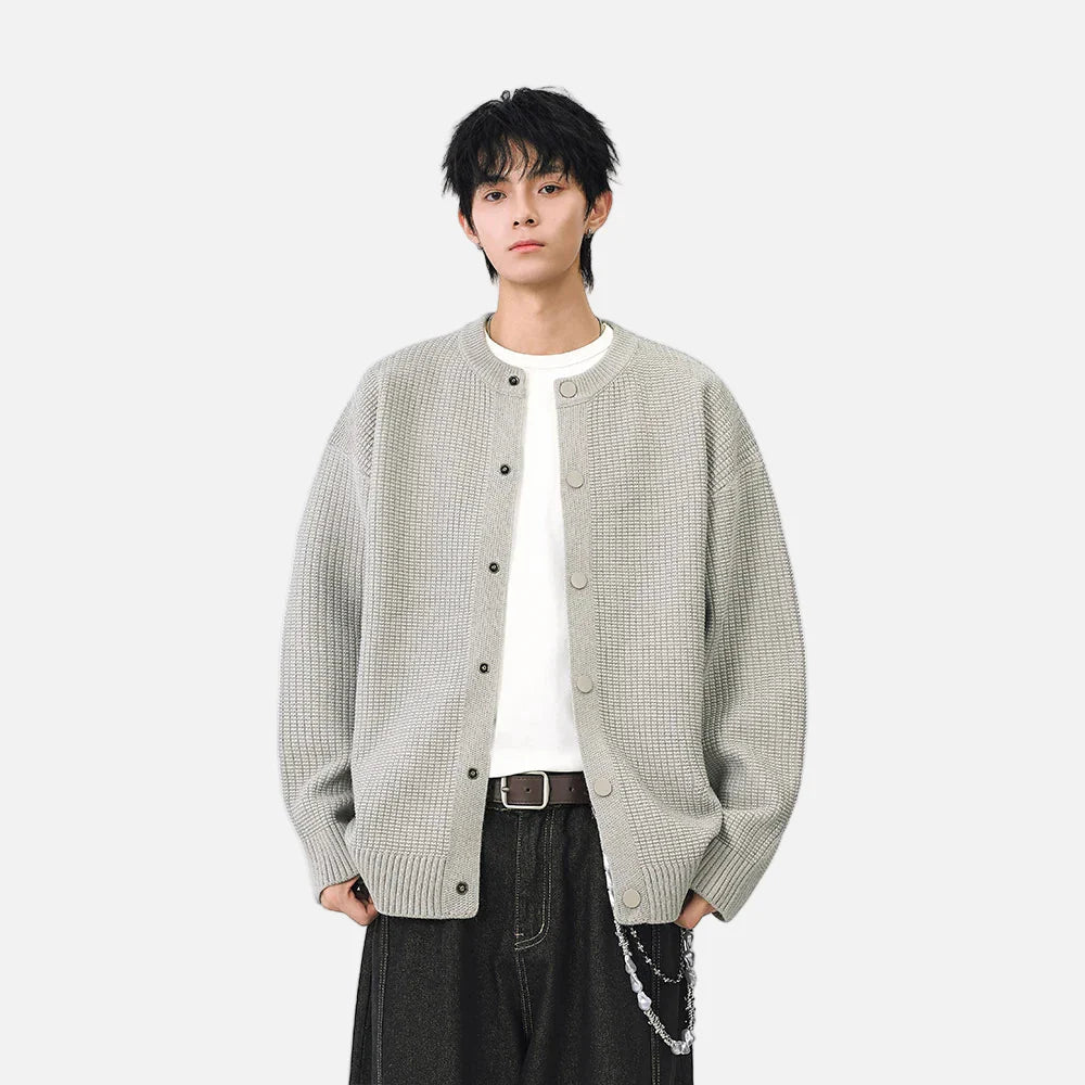 Cardigan chic en maille côtelée boutonnée sur le devant