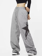 Bestickte, locker sitzende Jogginghose mit hohem Bund