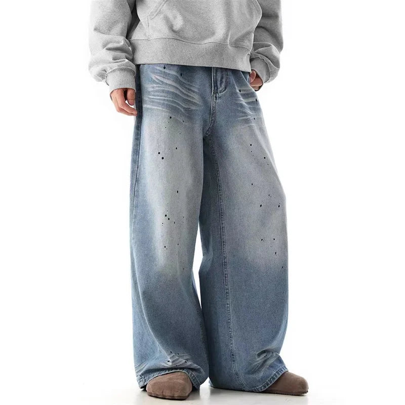 Retro Boy Friend Vintage Oversized Blue Casual Jeans