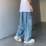Frühlings-Hip-Hop-Cago-Jeans mit lockerem Schnitt und weitem Bein