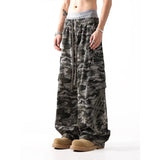 Vintage-Sweatpants mit Camouflage-Streifen und elastischem Bund