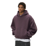 Short Curved Hem Men’s Fleece Hoodie Sweatshirt