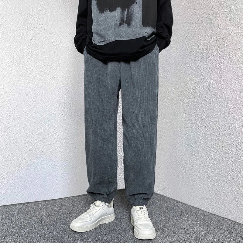 Elevated Loose Corduroy Harem Neutral Jogger