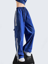 Pantalon cargo rayé pour femme