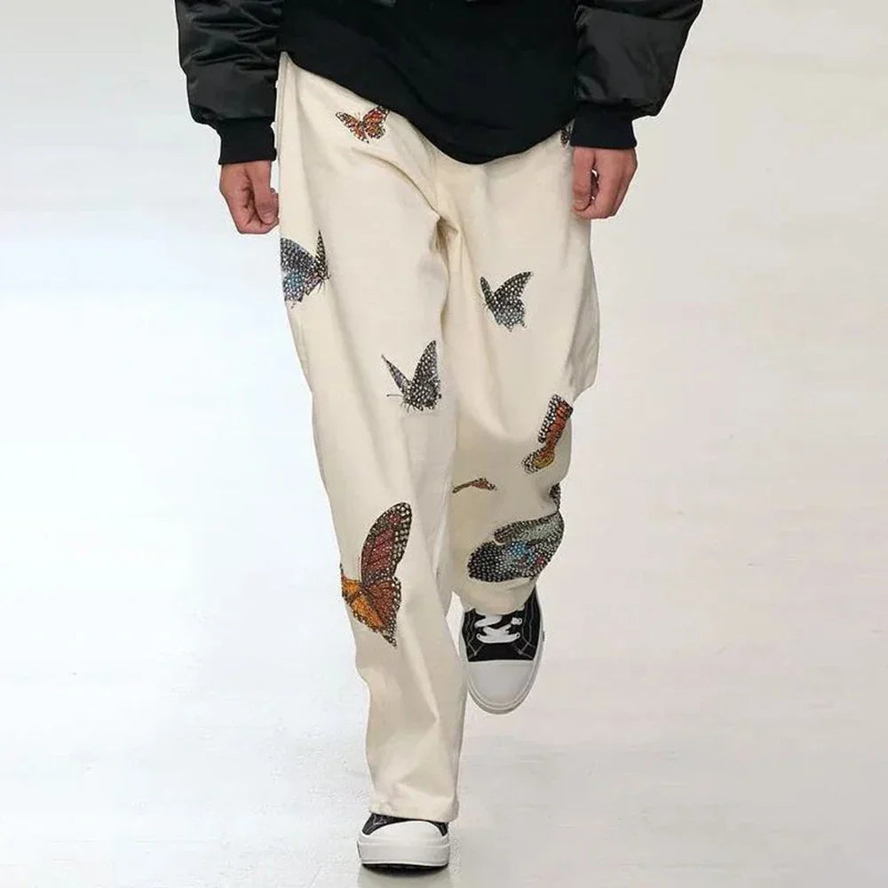 Butterfly Print Casual Sports Running Pants