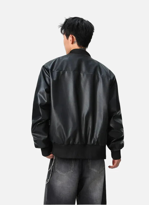Classic Stylish Hip Hop Windproof Leather Jacket