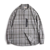 Chemise décontractée à carreaux vintage rétro à col montant