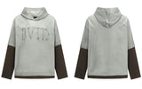 Grunge Embroidered Fake Two Piece Layered Hoodie