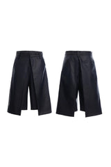 Shorts aus doppellagigem Kunstleder 