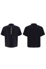 Pailletten-Sicherheitsnadel-Poloshirt 