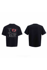 Handgenähtes T-Shirt mit Perlenherz