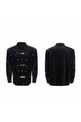 Hemdjacke aus PU-Leder mit Metallschnalle